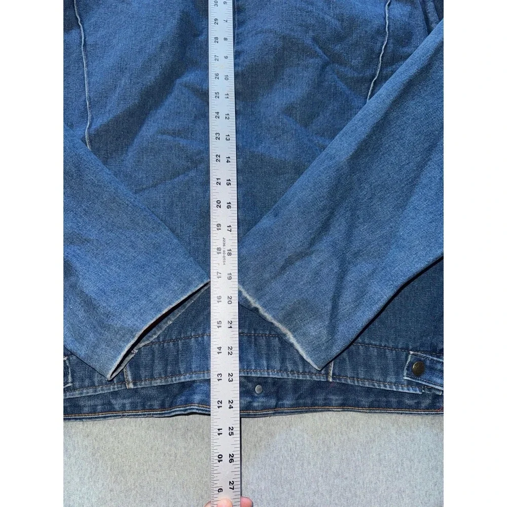 VTG Key Imperial Quilt Lined Denim Chore Trucker Jacket‎ Button Size Large